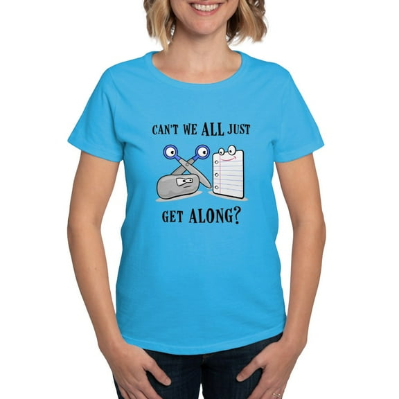 CafePress - Rock Paper Scissors Women's Dark T Shi - Women's Traditional Fit Dark T-Shirt