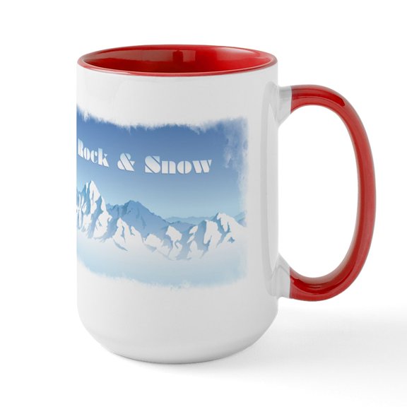 CafePress - Rock & Snow Large Mug - 15 oz Ceramic Large White Nolvety Mug