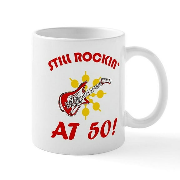 CafePress - Rockin' 50Th Birthday Mug - 11 oz Ceramic Mug - Novelty Coffee Tea Cup