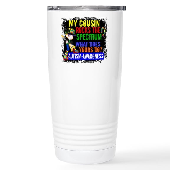CafePress - Rocks Spectrum Autism Stainless Steel Travel Mug - Insulated Stainless Steel Travel Tumbler 20 oz.