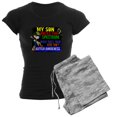 thumbnail image 1 of CafePress - Rocks Spectrum Autism Women's Dark Pajamas - Women's Short Sleeve Print T-Shirt and Pants Dark Cotton Pajama Set, 1 of 7