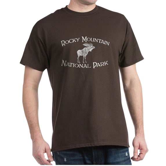 CafePress - Rocky Mountain National Park (Moose) Dark T Shirt - Men's Classic Graphic Cotton T-Shirt
