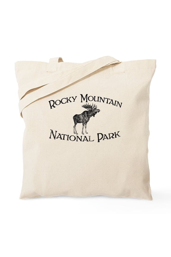 - Rocky Mountain National Park (Moose) Tote Bag - Unisex Canvas Tote Bag, Beige, 1-Piece
