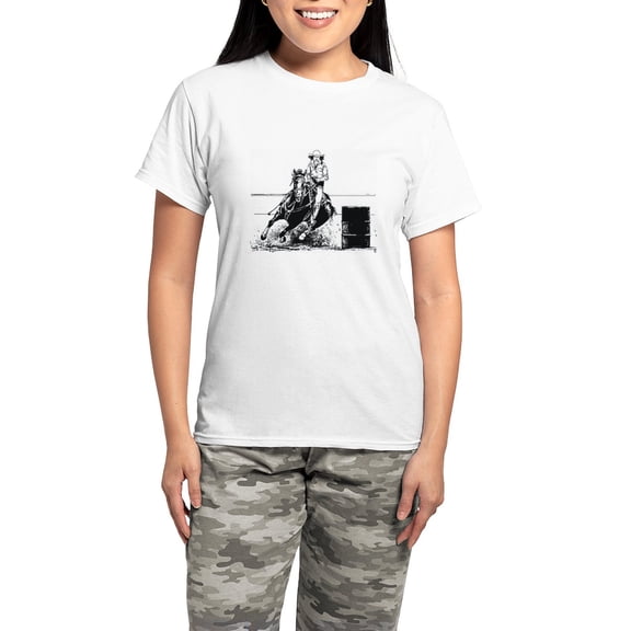 CafePress - Rodeo Cowgirl Women's Light Pajamas - Women's Short Sleeve Print T-Shirt and Pants Light Cotton Pajama Set