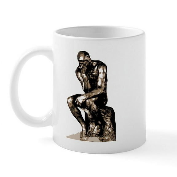 CafePress - Rodin Thinker Remake Mug - 11 oz Ceramic Mug - Novelty Coffee Tea Cup