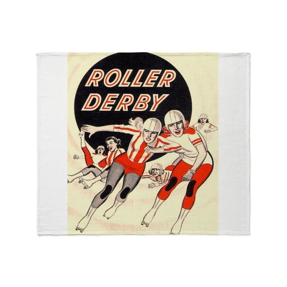 CafePress - Roller Derby Advertisemnt Image Retro Derby Girl T - Soft Fleece Throw Blanket, 50"x60" for All Ages