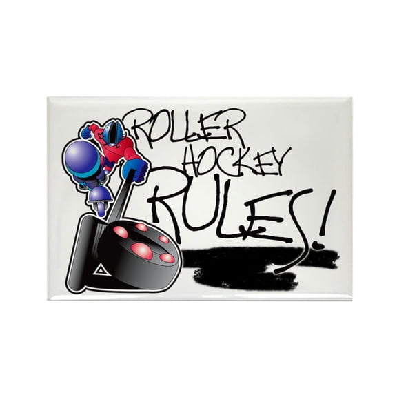 CafePress - Roller Hockey Rules! - Rectangle Magnet, 2"x3" Refrigerator Magnet