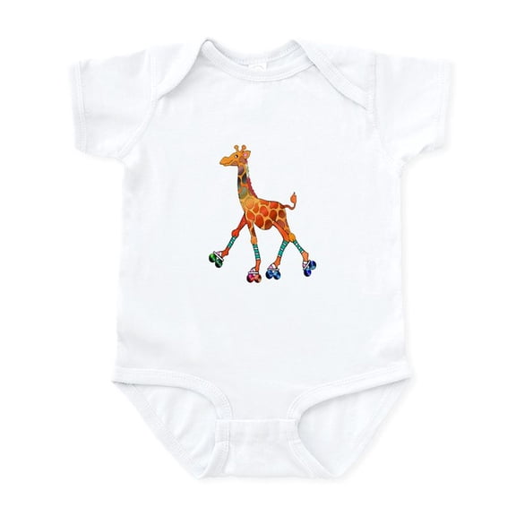 CafePress - Roller Skating Giraffe Body Suit - Baby Light Bodysuit, Size Newborn - 24 Months