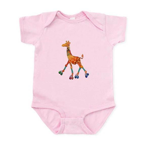 CafePress - Roller Skating Giraffe Body Suit - Baby Light Bodysuit, Size Newborn - 24 Months