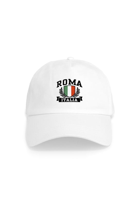 - Roma Italia Cap - Adjustable 100% Brushed Unisex Casual Cotton Baseball Cap, Beige, 1