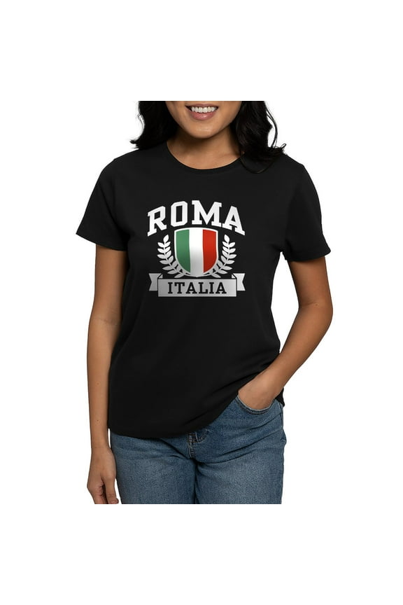- Roma Italia Women's Classic T Shirt - Women's Traditional Fit Dark T-Shirt