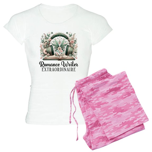 CafePress - Romance Writer Extraordinaire Pajamas - Women's Short Sleeve Print T-Shirt and Pants Light Cotton Pajama Set