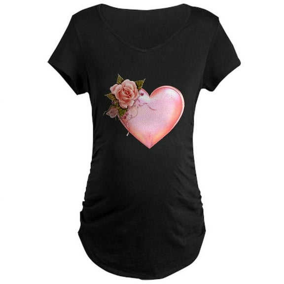 CafePress - Romantic Hearts Maternity T Shirt - Maternity Dark T-Shirt