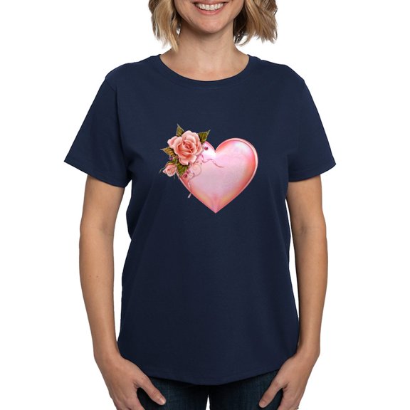 CafePress - Romantic Hearts T Shirt - Women's Traditional Fit Dark T-Shirt