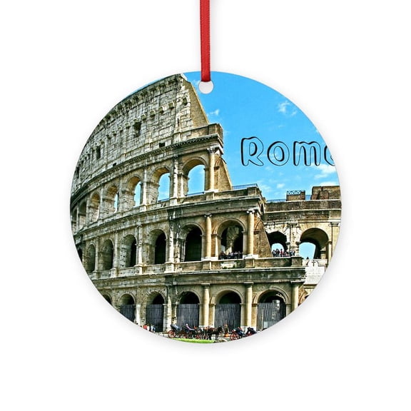 CafePress - Rome_11X9_Colosseum - Round Wood Ornament 4"