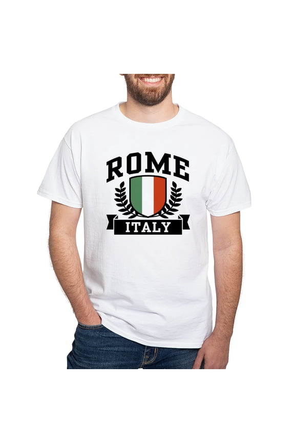 - Rome Italy Men's Classic T Shirts - Men's White Classic Cotton T-Shirts