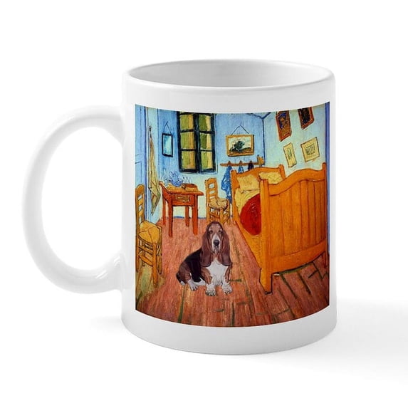 CafePress - Room With A Basset Mug - 11 oz Ceramic Mug - Novelty Coffee Tea Cup