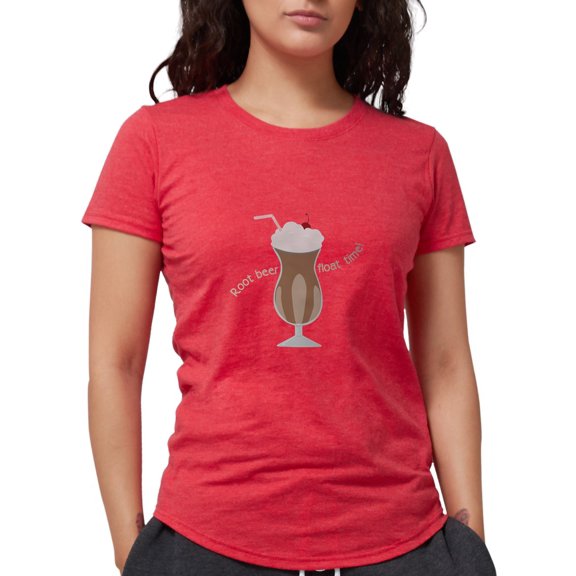 CafePress - Root Beer Float Time Women's Deluxe T Shirt - Womens Tri-blend T-Shirt