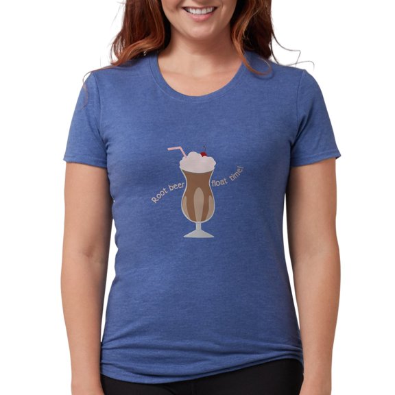 CafePress - Root Beer Float Time Women's Deluxe T Shirt - Womens Tri-blend T-Shirt