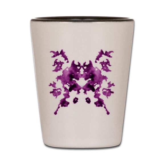 CafePress - Rorschach Inkblot - White/Black Shot Glass, Unique and Funny Shot Glass