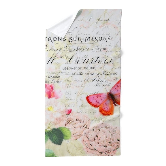 CafePress - Roses And Butterfly - Large Beach Towel, Soft 30"x60" Towel with Unique Design