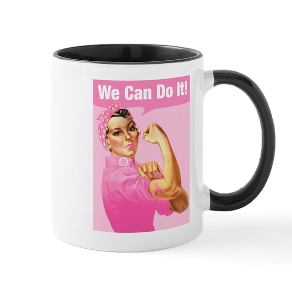 CafePress - Rosie Riveter Cancer Tattoo Mug - 11 oz Ceramic Mug - Novelty Coffee Tea Cup