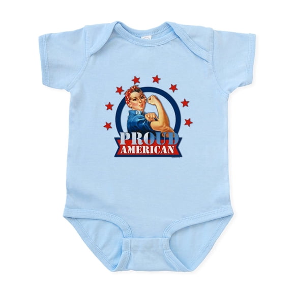 CafePress - Rosie Riveter Proud American Infant Bodysuit - Baby Light Bodysuit, Size Newborn - 24 Months