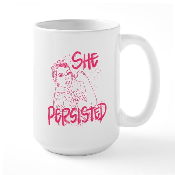 CafePress - Rosie The Riveter She P - 15 oz Ceramic Large White Novelty Mug