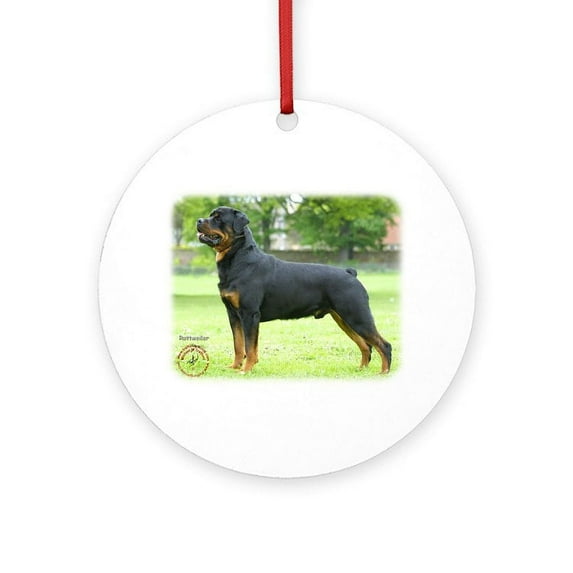 CafePress - Rottweiler 8T038D 24 - Round Wood Ornament 4"