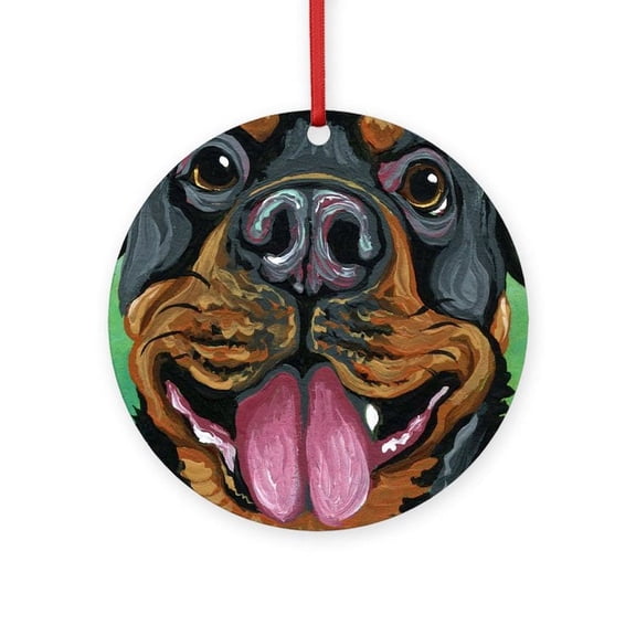 CafePress - Rottweiler Dog - Round Wood Ornament 4"