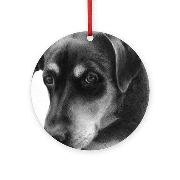 CafePress - Rottweiler Lab Mix - Round Wood Ornament 4"