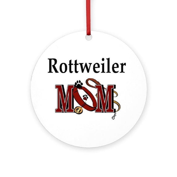 CafePress - Rottweiler Mom - Round Wood Ornament 4"