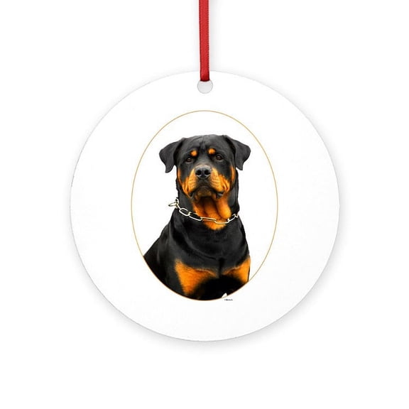 CafePress - Rottweiler Oval - Round Wood Ornament 4"