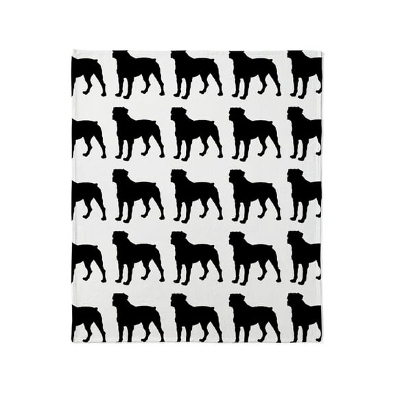 CafePress - Rottweiler Silhouette Flip Flops In Throw Blanket - Soft Fleece Throw Blanket, 50"x60" for All Ages