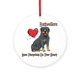 thumbnail image 1 of CafePress - Rottweilers Leave Paw Prints -  Round Wood Ornament 4", 1 of 2