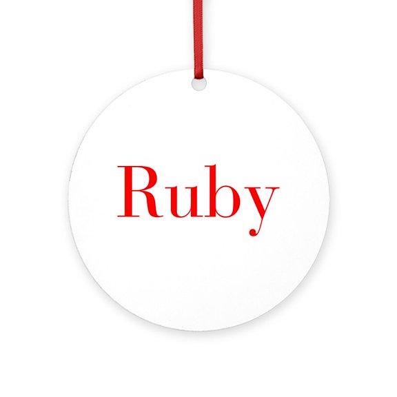 CafePress - Ruby Bod Red - Round Wood Ornament 4"
