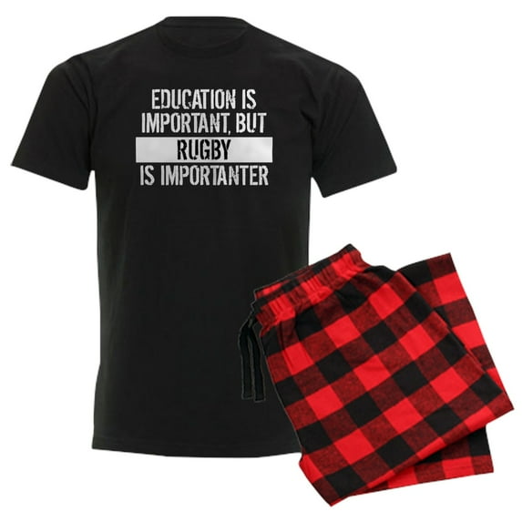 CafePress - Rugby Is Importanter Pajamas - Men's Dark Loose Fit Cotton Pajama Set
