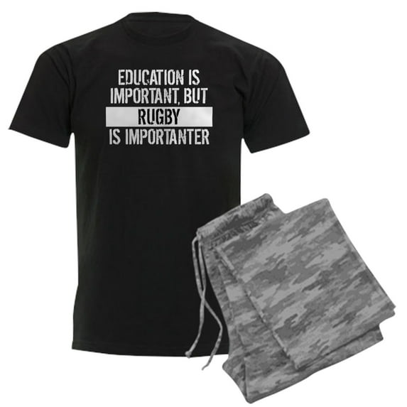 CafePress - Rugby Is Importanter Pajamas - Men's Dark Loose Fit Cotton Pajama Set