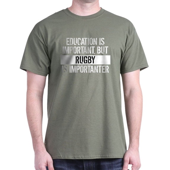 CafePress - Rugby Is Importanter T Shirt - Men's Classic Graphic Cotton T-Shirt