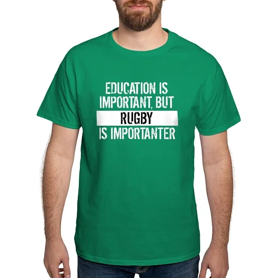 CafePress - Rugby Is Importanter T Shirt - Men's Classic Cotton T-Shirts