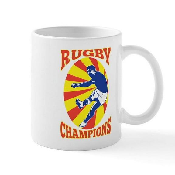 CafePress - Rugby Player Retro Mug - 11 oz Ceramic Mug - Novelty Coffee Tea Cup