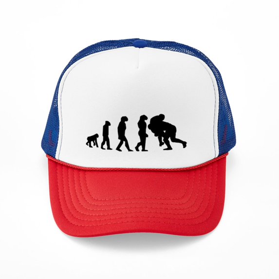 CafePress - Rugby Tackle Evolution Hat - Adjustable Unisex Printed Trucker Hat with Mesh Back