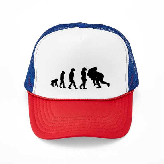 CafePress - Rugby Tackle Evolution Hat - Adjustable Unisex Printed Trucker Hat with Mesh Back