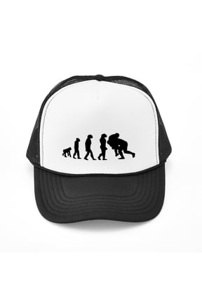 - Rugby Tackle Evolution Hat - Adjustable Unisex Printed Trucker Hat with Mesh Back