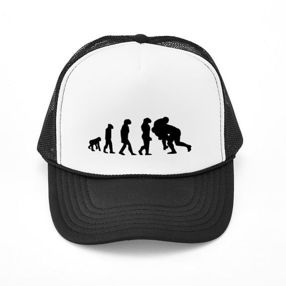 CafePress - Rugby Tackle Evolution Hat - Adjustable Unisex Printed Trucker Hat with Mesh Back