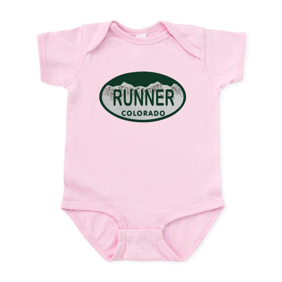 CafePress - Runner Colo License Plate Infant Bodysuit - Baby Light Bodysuit, Size Newborn - 24 Months