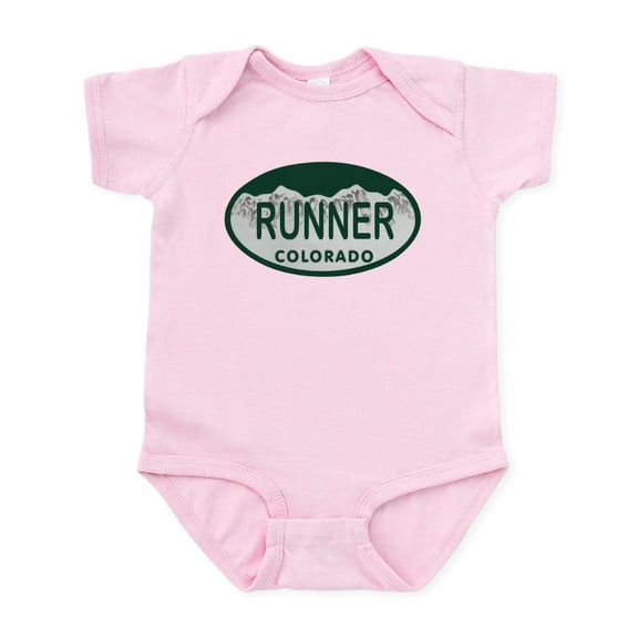 CafePress - Runner Colo License Plate Infant Bodysuit - Baby Light Bodysuit, Size Newborn - 24 Months