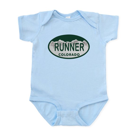 CafePress - Runner Colo License Plate Infant Bodysuit - Baby Light Bodysuit, Size Newborn - 24 Months
