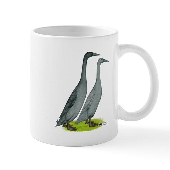 CafePress - Runner Ducks Blue Mugs - 11 oz Ceramic Mug - Novelty Coffee Tea Cup