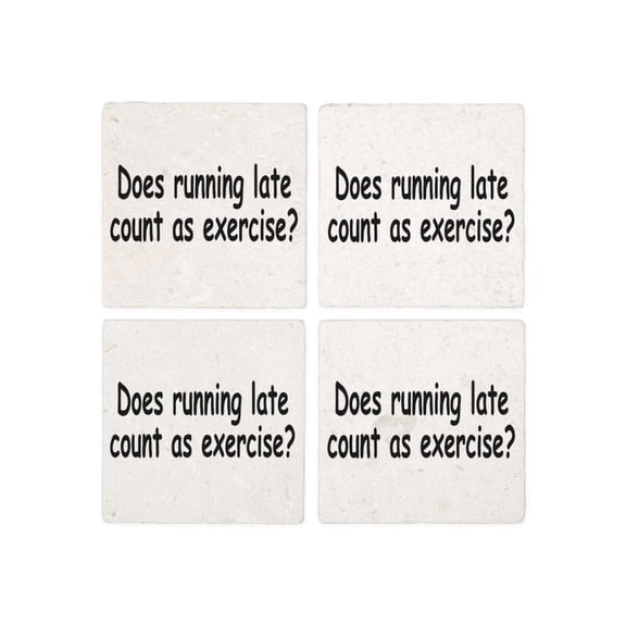 CafePress - Running Late 1A - Tile Coaster, Drink Coaster Set of 4